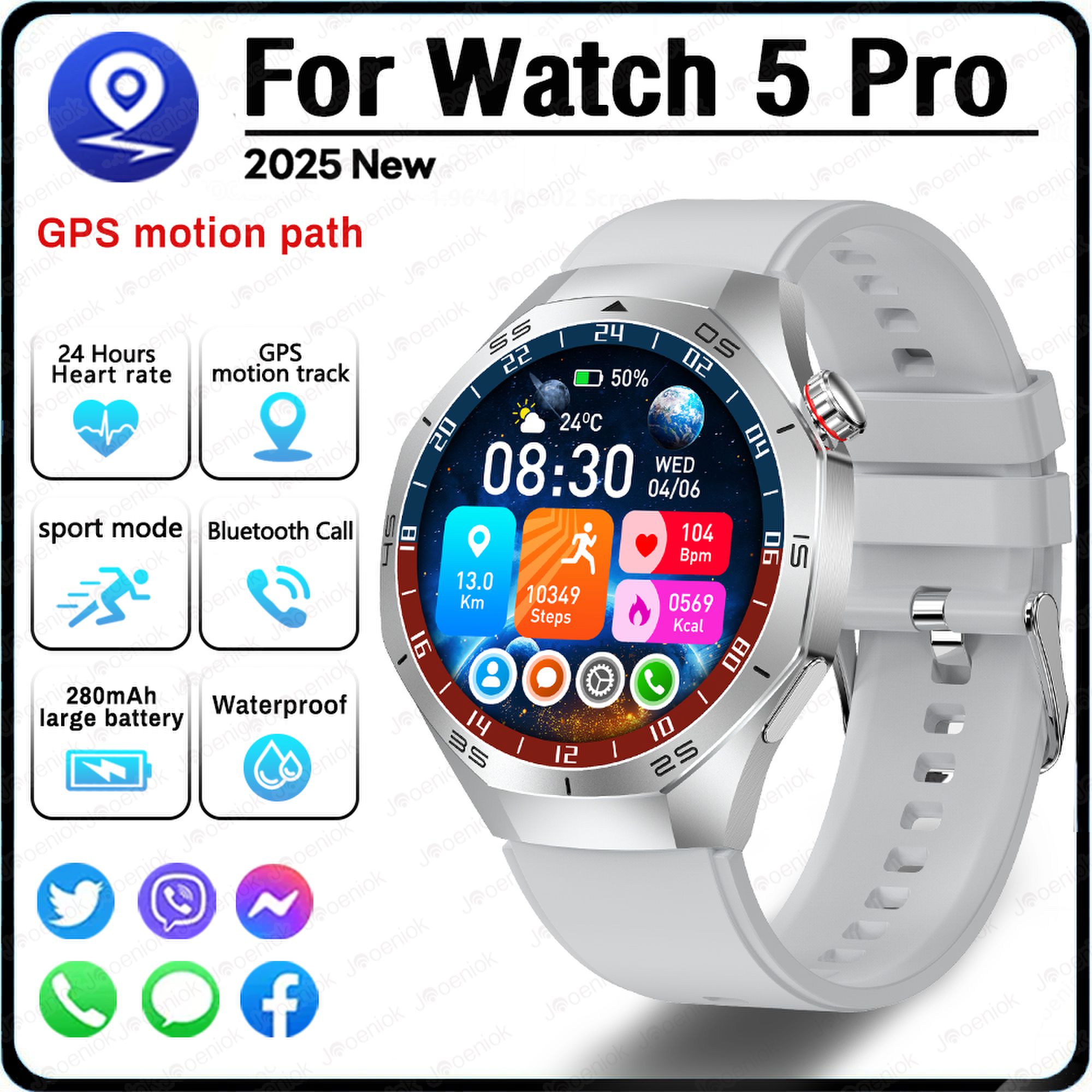 2025 Nuovo sport tutto'aria Aperta Astuto Della Vigilanza Degli Uomini 360*360 Schermo HD Frequenza Cardiaca fitness Impermeabile Affari Chiamata Bluetooth Smartwatch: nero