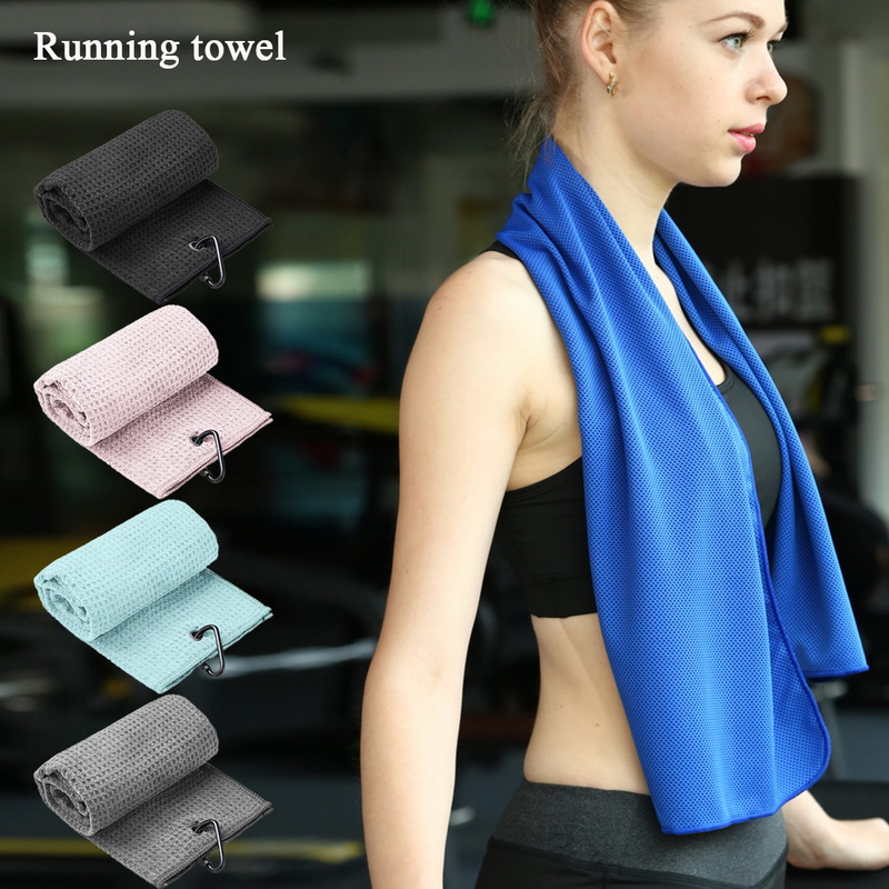 Toalla de Golf de algodón con patrón de Waffle, toallas de limpieza con mosquetón, gancho de microfibra, limpia palos, bolas, manos