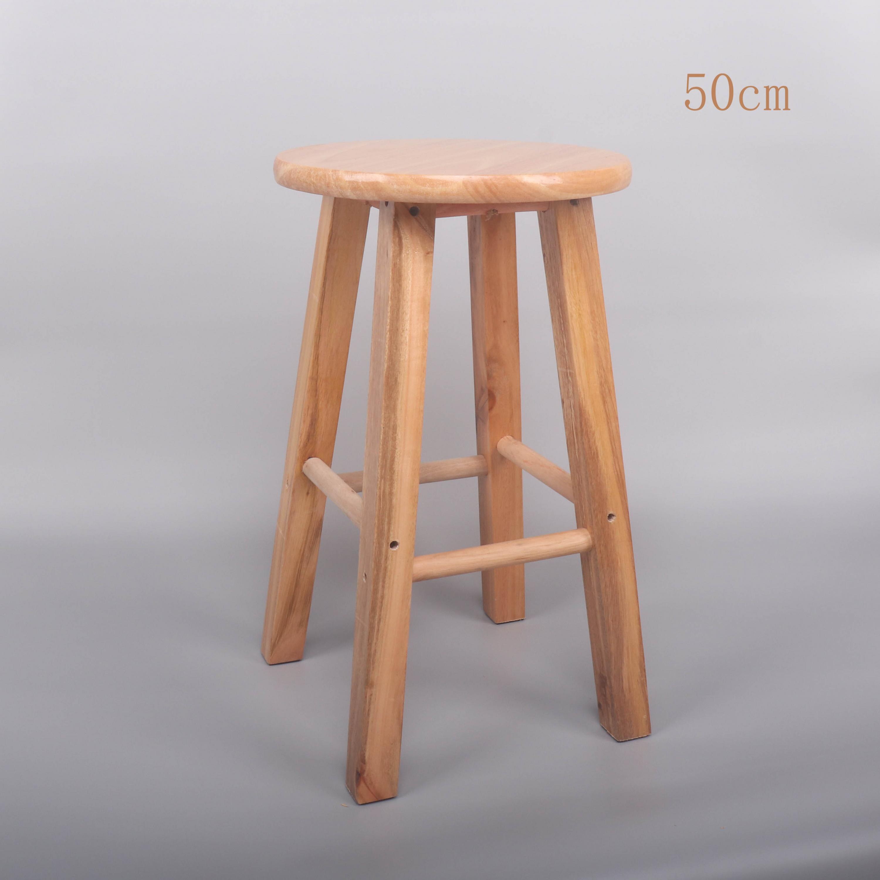 Massivt træ barstol høj bar stol høj skammel barstol gummi træ stige skammel høj bar stol: 5