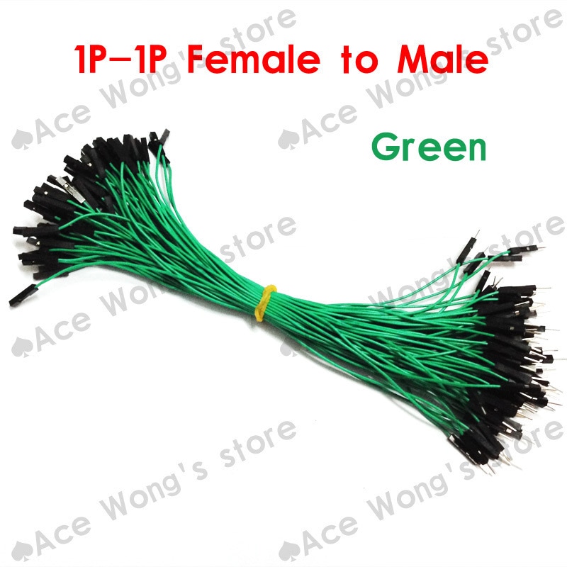 Gratis 100 stks/partij 1 p om 1 p 20 cm Groen man-vrouw doorverbindingsdraad Dupont kabel
