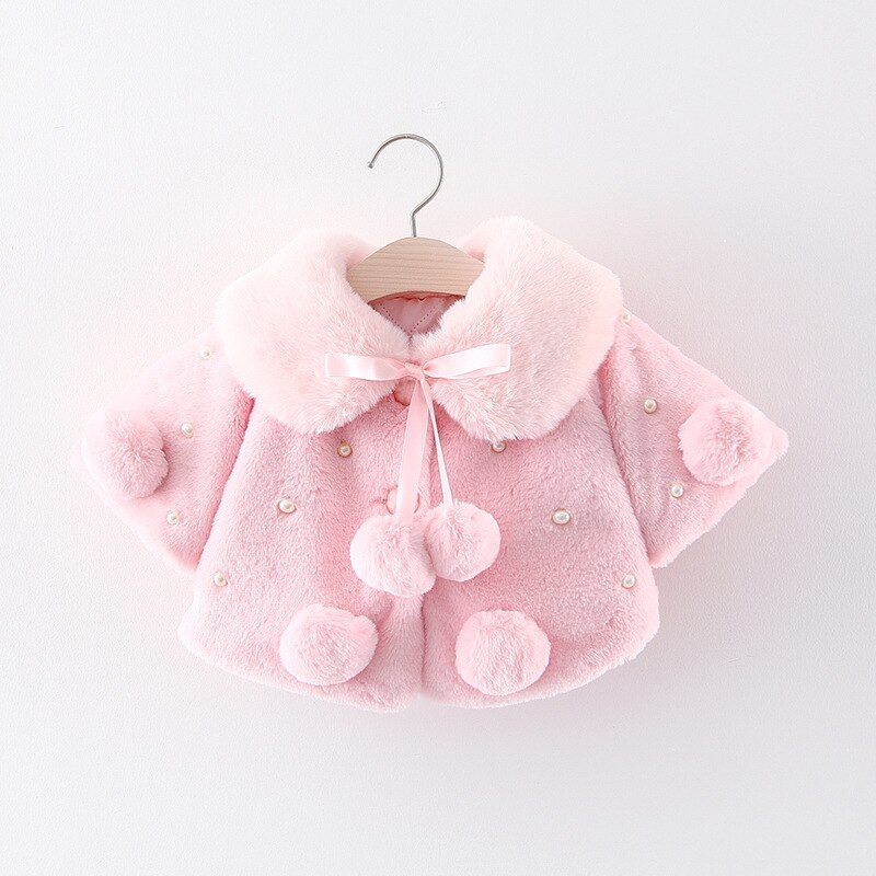 Herfst Winter Faux Bontjas Baby Meisje Vest Jas Leuke Tops Jas Ademend Peuter Kinderen Kids Kleding Meisjes: Roze / 6m