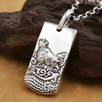 Handmade 100% 925 Sterling Silver the Chinese 12 Animal Pendant the Chinese Zodiac Pendant Good Luck Animal Amulet Pendant: OX