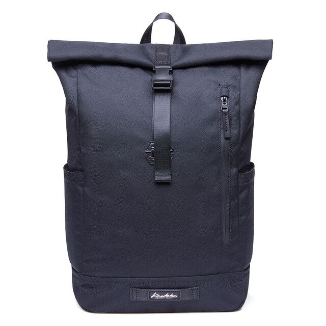 Backpack Roll Top Backpack Urban Vintage Day Backpack Men Laptop School Backpack for Notebook Daypacks School Bags for boys: black