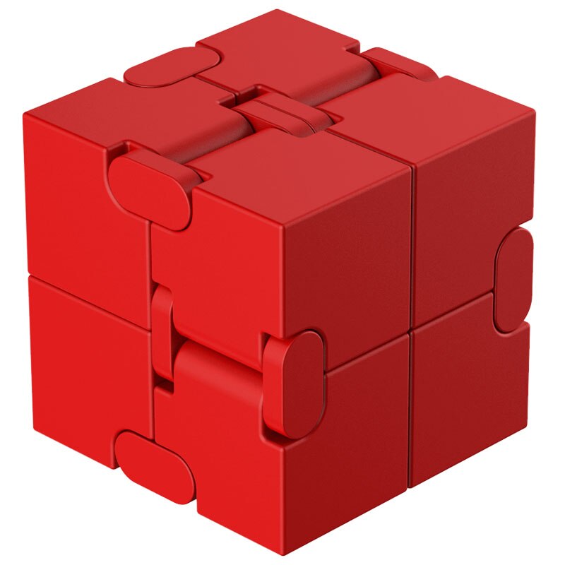 Infinite cube trend magic cube office flip cubic puslespil stop lindre stress autisme legetøj legetøj til voksne: Aluminium rød