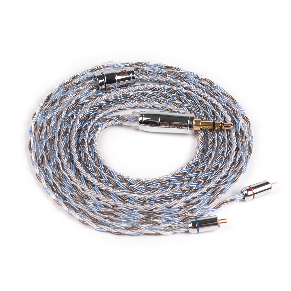KBEAR 16 core Silver plated Cable 2.5/3.5/4.4mm Upgrade Cable With MMCX/2pin/QDC/TFZ Connector For ZS10/ZSN PRO F1 KB06 HI7: 2 pin 3.5mm