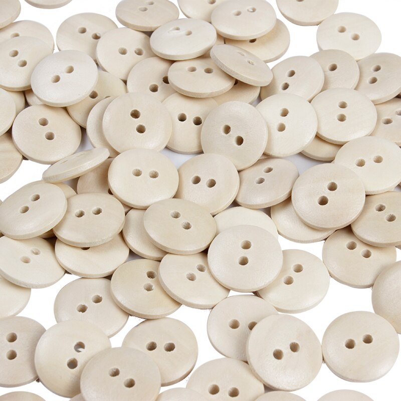 100 Stuks 2-Hole Houten Knopen Kleding Home Decor Naaien Scrapbooking Card Making Diy Baby Knop Kleding Naaien Accessoires 15Mm