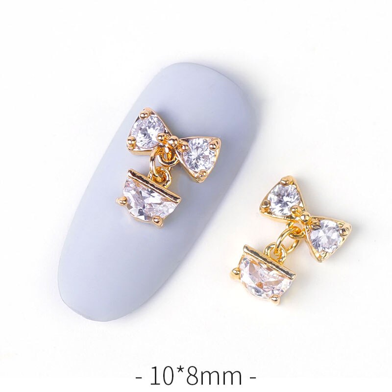 2 pieces water Crystal Dangle Chain Charms Nail Jewelry Decorations 6 type luxury Zircon Crystal Rhinestones For Nails: 121-2