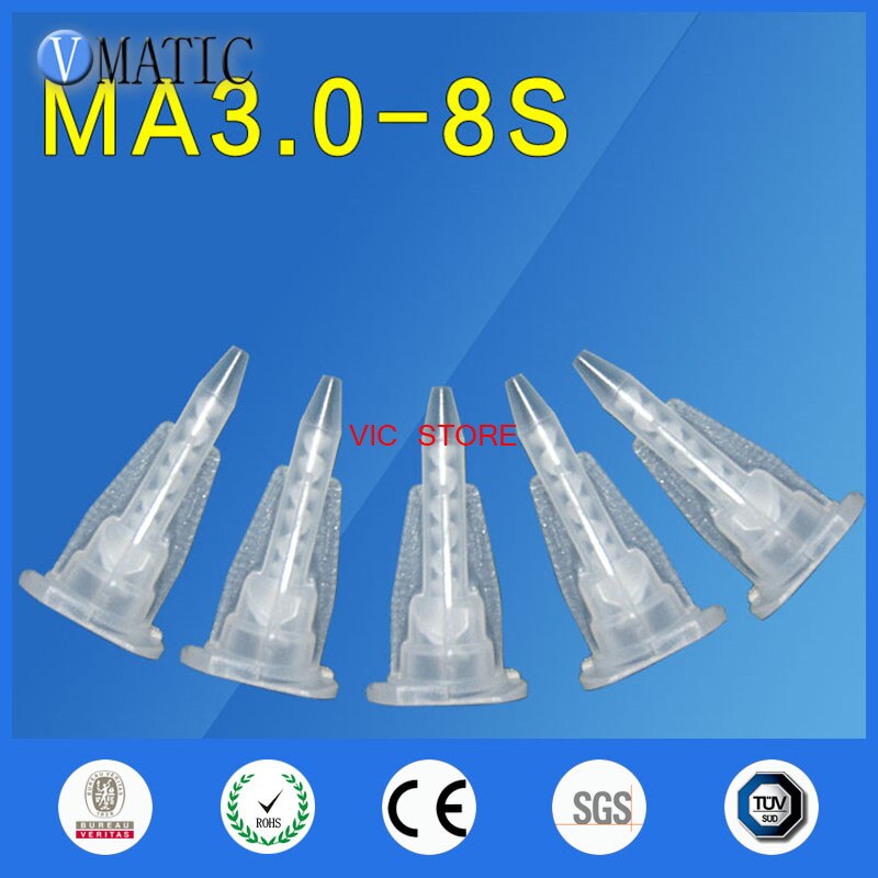 Plastic Resin Static Mixer MA3.0-8S Mixing Nozzles For Duo Pack Epoxies Dispensing Static Mixer