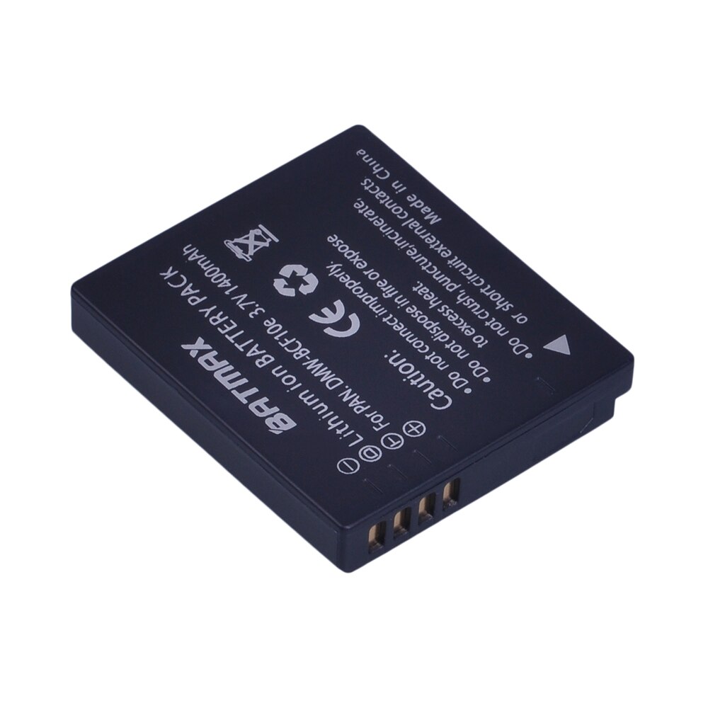 Batamx 1400mAh DMW-BCF10 DMW-BCF10E DMW-BCF10PP Battery+LCD USB Charger for Panasonic Lumix CGA-S/106B, DMC-F2, DMC-F3, DMC-FH1