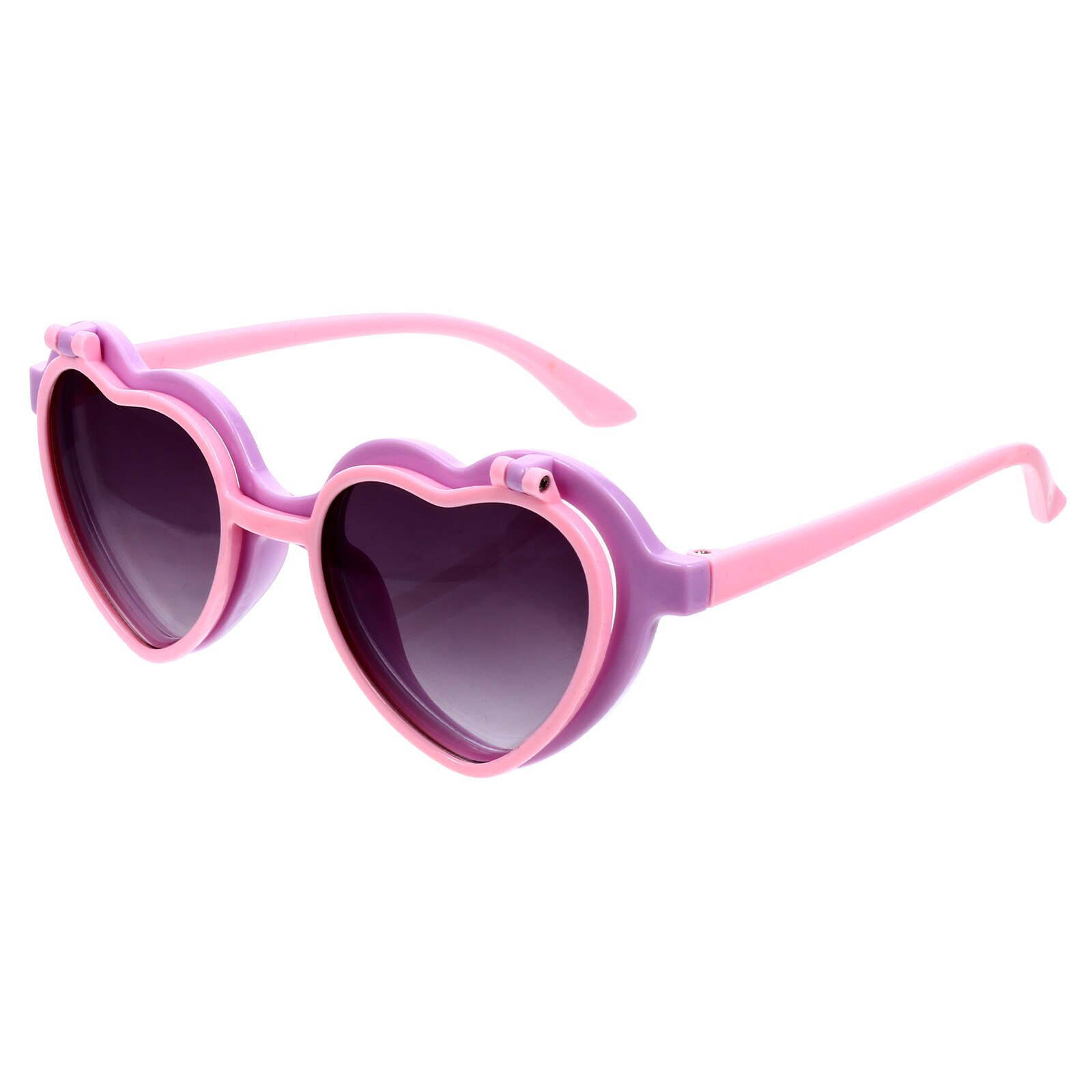 1 par de gafas de sol de dibujos animados para niños, lentes de sol con forma de corazón para jóvenes: Lavender
