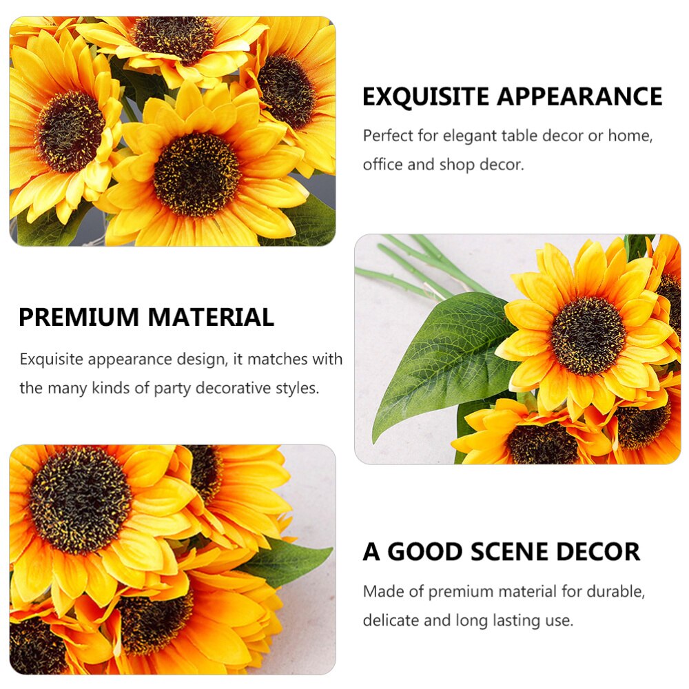 1 Bos Bruidsboeket Mooie Elegante Exquisite Kunstmatige Boeket Voor Wedding Zonnebloem Boeket Bruiloft Bruids Boeket