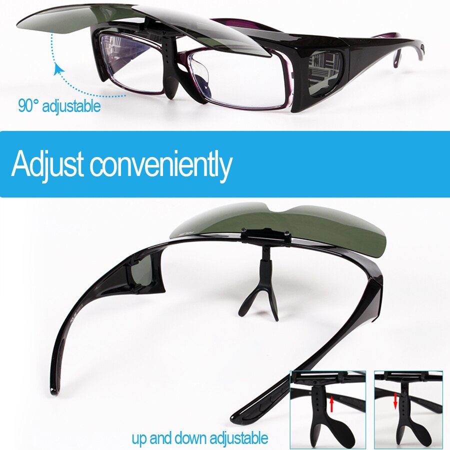 Fit Über Sonnenbrille Polarisierte Linsen Männer Frauen Angeln Sonnenbrille Abdeckung Für Myopie Gläser Goggles Sport Brillen