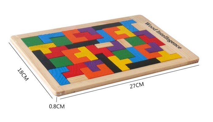 Wooden Tetris Puzzle Brain Teasers Game