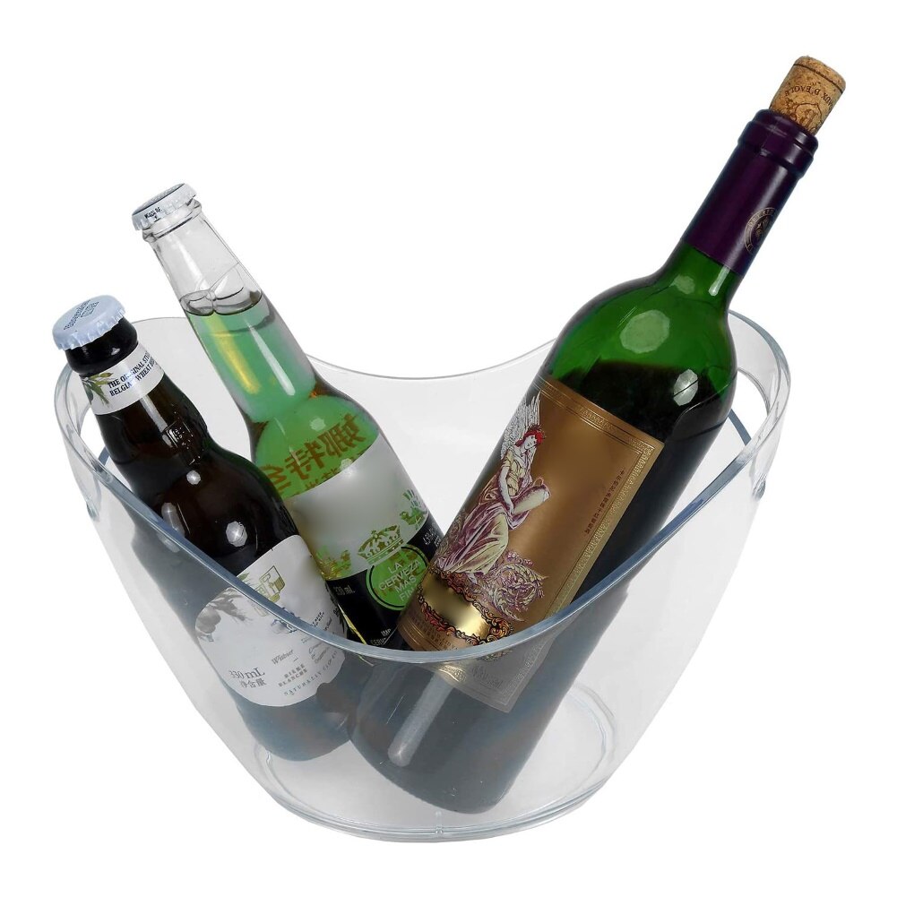 1Pc 8L Large Capacity Transparent Dual-layer Ice Bucket Kitchen Wine Champagne Beer Bottle Container Holder Ведерко со льдом