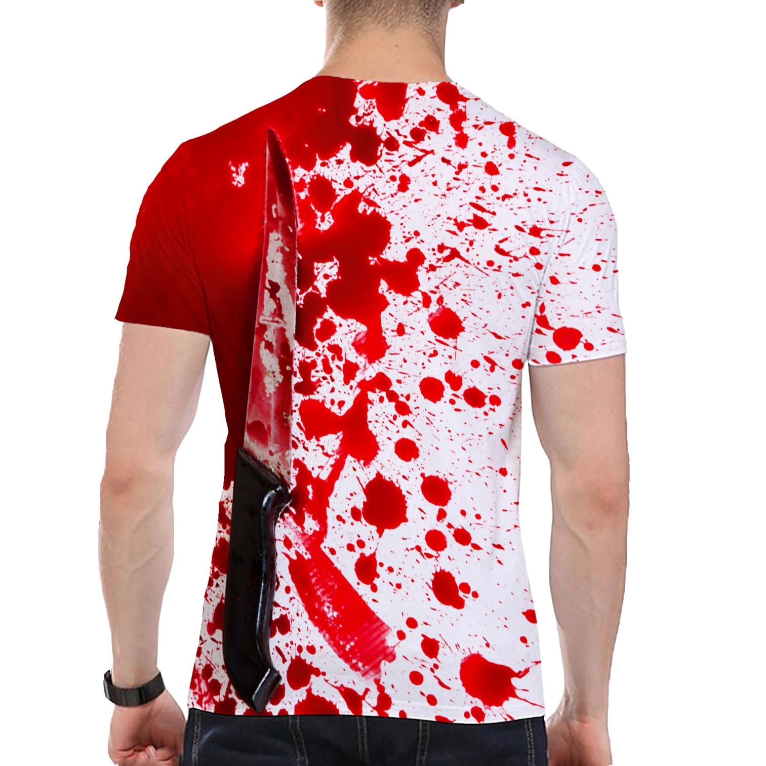 Halloween horror menneskelig krop blodig 3d trykte t-shirt herre korte ærmer sjove skjorter o-hals