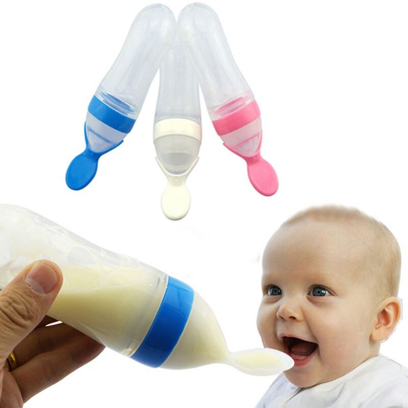 1 pc Pasgeboren Baby Flessen Knijpen Voeden Lepel Peuter Silicagel Zuigfles Rijstgraangewas Voedingssupplement