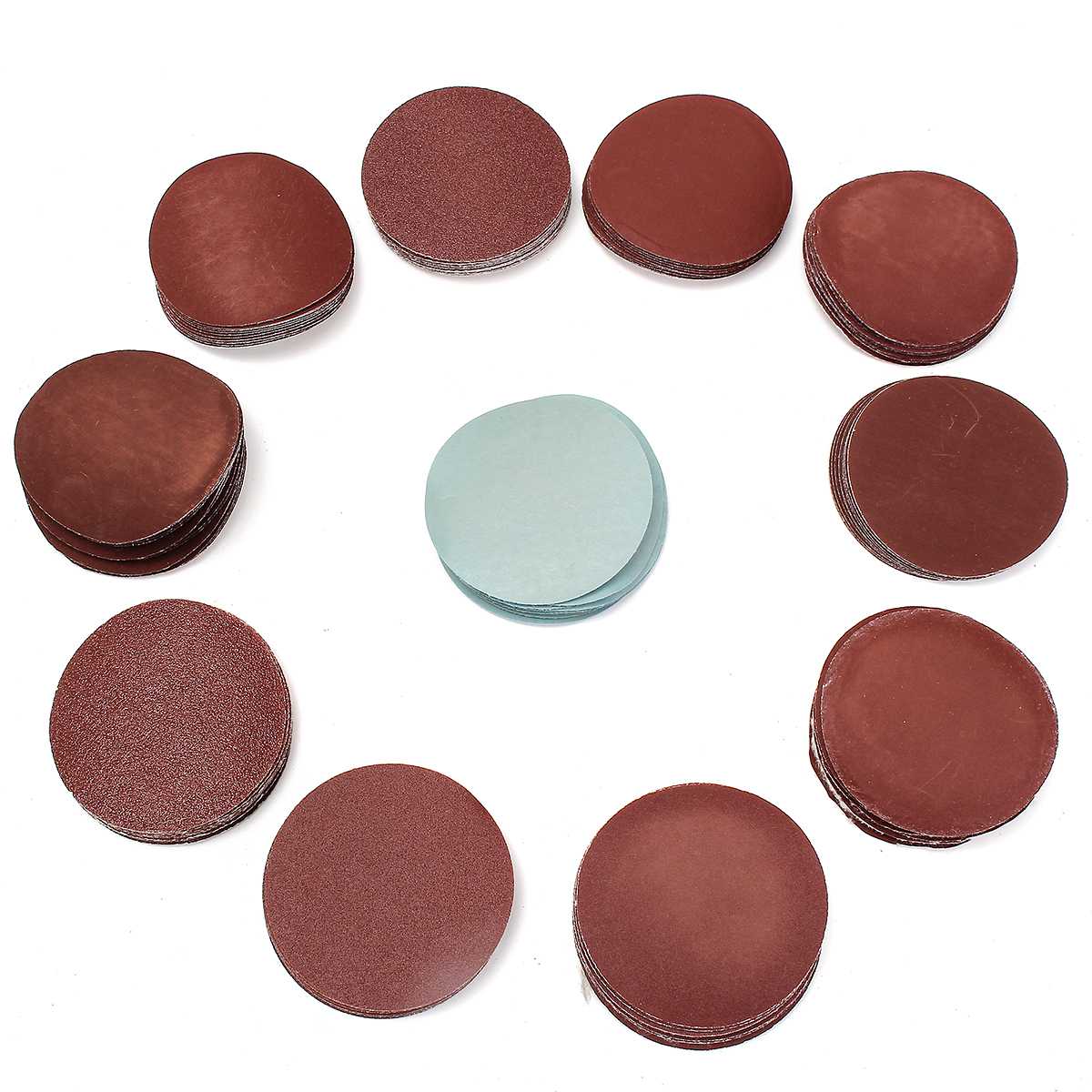 100 pièces Kit de papier abrasif à disque abrasif 3 pouces 75mm 80 à 3000 abrasifs à grain pour disques de polissage général papier abrasif