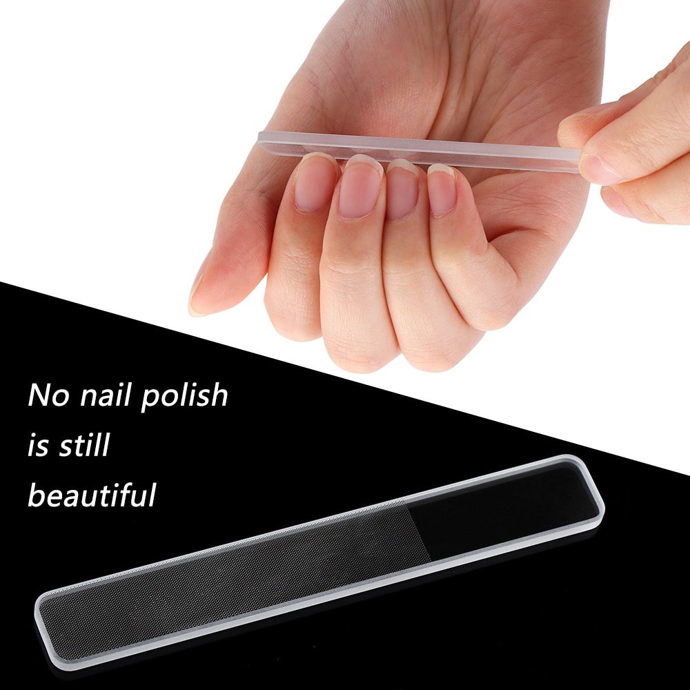 1Pc Nano Gepolijst Glas Transparant Schuren Slijpen Shiner Manicure Nail Art Wasbaar Professionele Nagelvijl Met Case