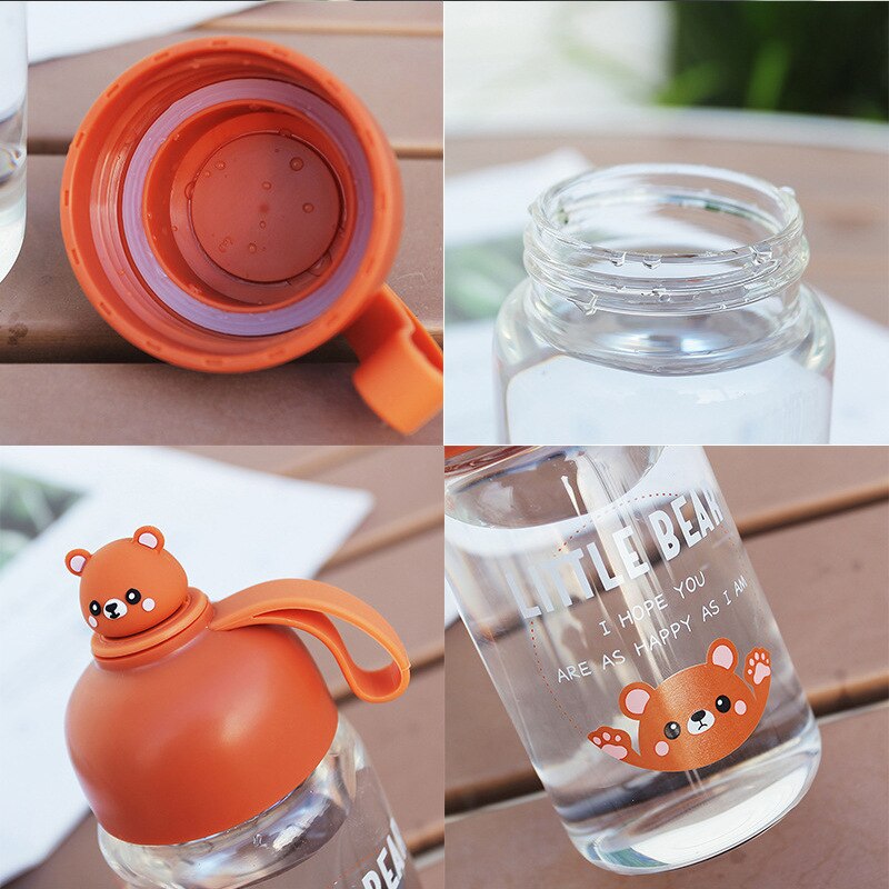 Bouteille d'eau en verre pour enfant/fille, 300ml, tasse à jus, tasse à lait, anti-fuite, en plein air, Sport, dessin animé, mignon