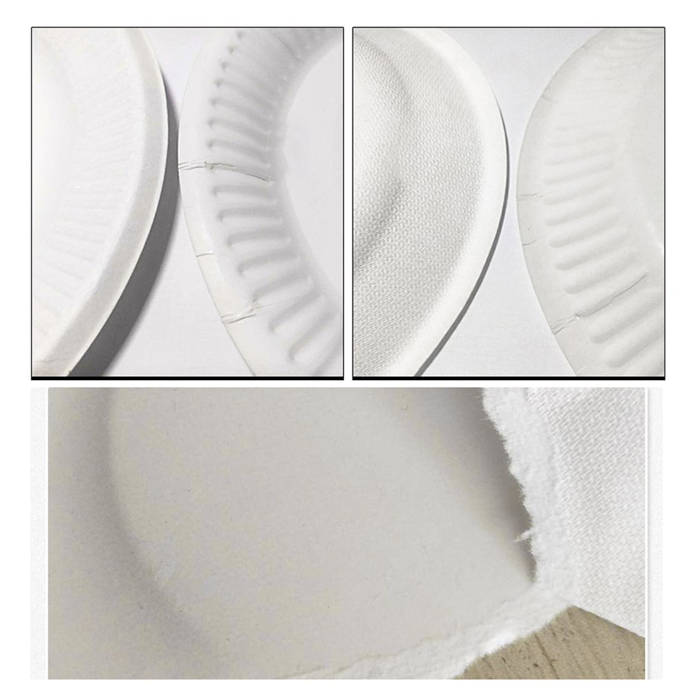 Disposable sugarcane pulp round Paper plate Children's handmade diy kindergarten art painting food grade sugarcane pulp