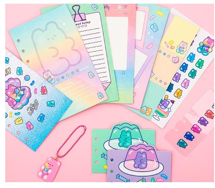 Lucky Jelly Bear Colorful Cute Diary A6 Spiral Notebook 160P
