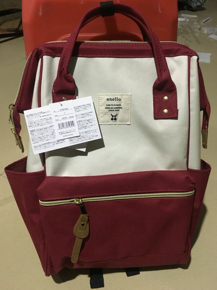 Japan Style Oxford School Backpacks For Teenage Girls Boys Vintage Backpack College Bag Women Lightweight A Ring Cute Backpack: White Wine Red / Small L23cm H32cm