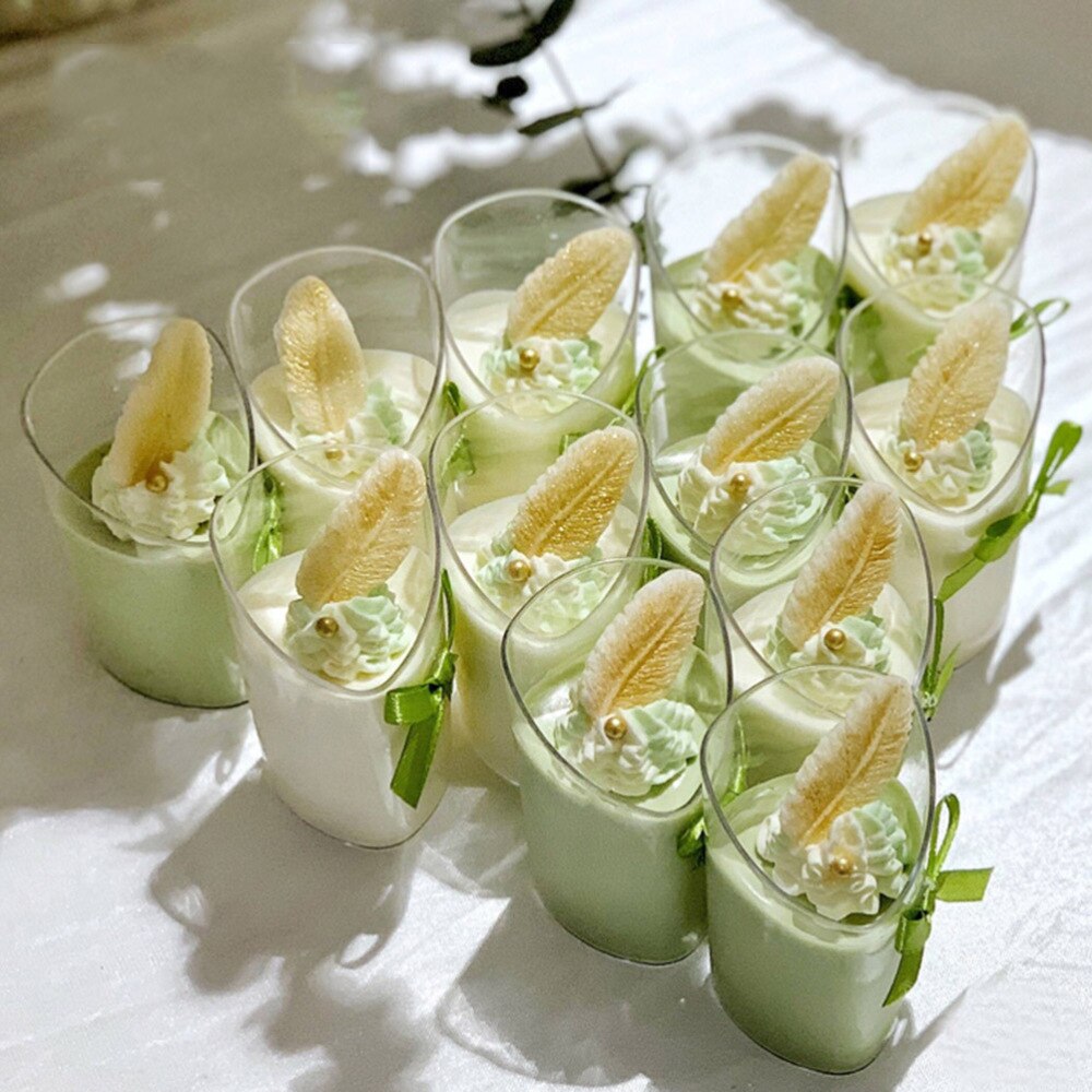 10 st 80ml mini efterrätt koppar klar lutande aptitretare kopp gelé pudding mousse kopp: Default Title