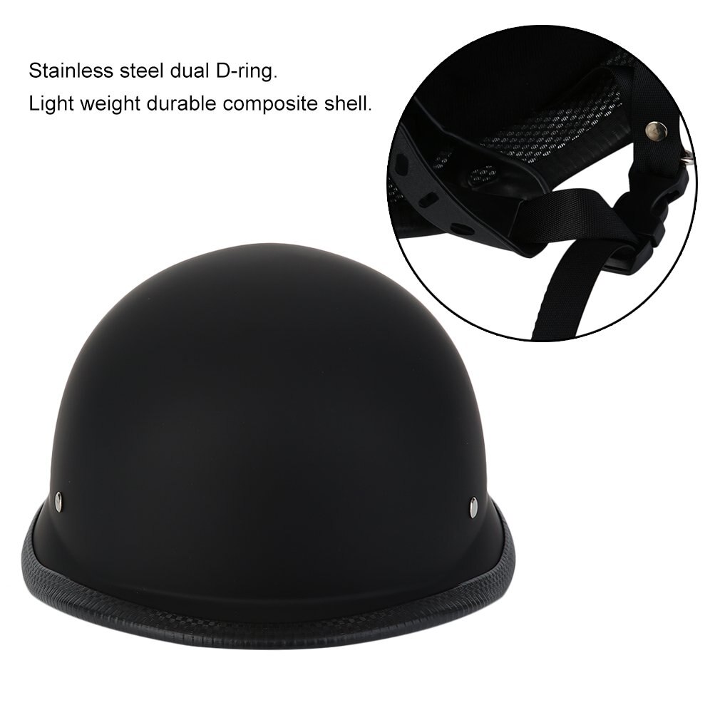 M/L/Xl Motorhelm Matte Zwarte Duitse Stijl Vintage Duurzaam Half Gezicht Duitse Helm Motorhelm