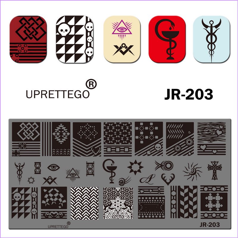 Rustfrit stål prægeplade skabelon mælkebøtte panda måne engel yin yang påske alien space flower negle værktøj  jr201-210: Jr203