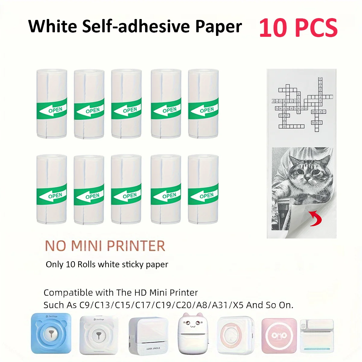 57x25mm Papier Für Mini Drucker Rolle Papier Art Kamera Selbst-Klebe Etikett Aufkleber Für T02/M02/M02S Für Foto Tagebuch Notizen Memo: khaki