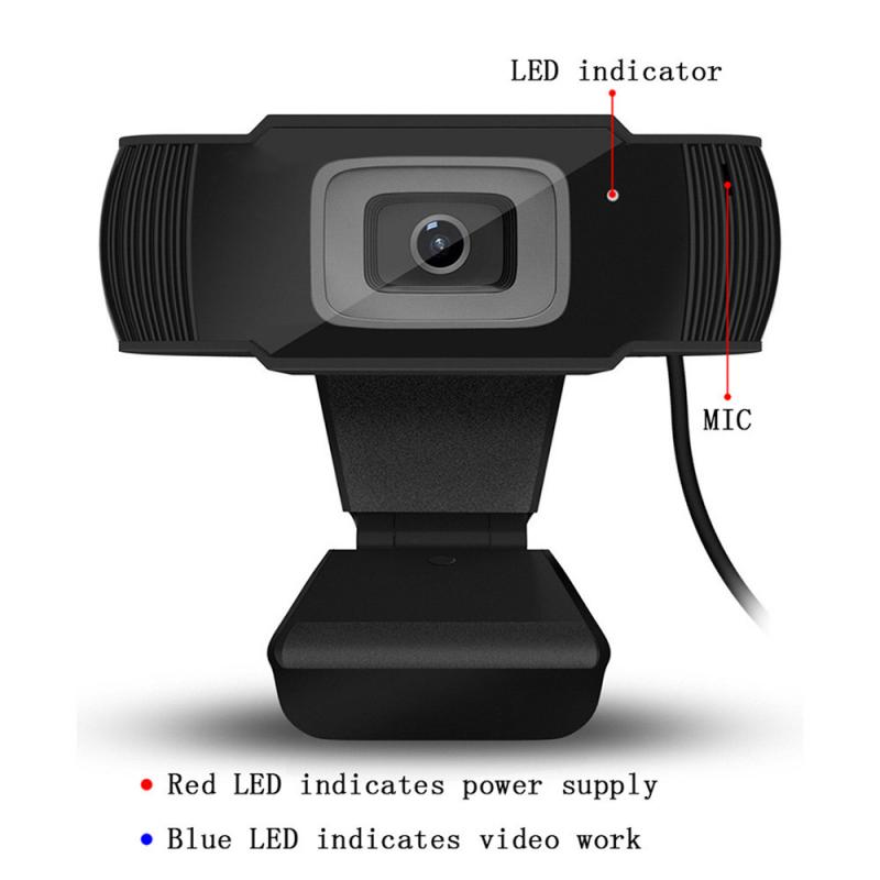 Mini Webcams USB 1080P Webcam de jeu Hd 1080P caméra Web pour ordinateur avec Microphone pour PC Gamer caméra Web complète: 480p black