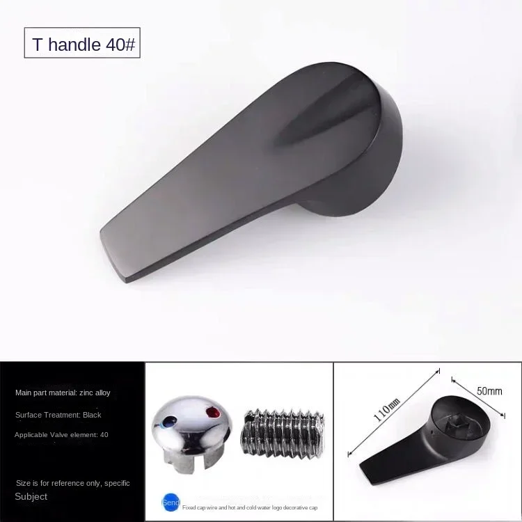 Black Faucet Switch Handle Mixing Valve Spool Handle Basin Kitchen Shower and Cold Faucet Repair Accessories: Yellow