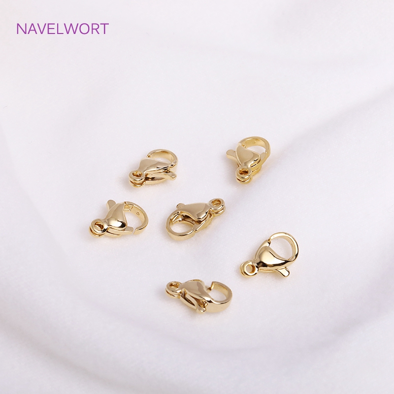 bisuteria materiales por mayor Cierres de langosta de acero inoxidable para fabricación de joyas, accesorios para fabricación de pulseras DIY, materiales de joyería al por mayor, 10mm/12mm: M / Blanco