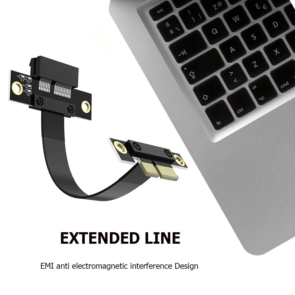 Ribbon Extension Cable Male-to-Female PCI-E3.0 1X Cable for Network Card Extension Cable 8Gbps PCI Express 1x Riser Card Ribbon