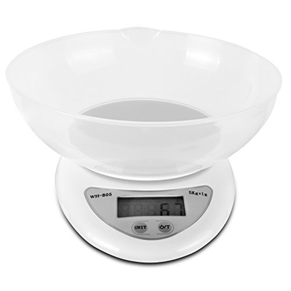 Digitale Küche Lebensmittel Waage 11LB/5kg mit Abnehmbarer Schüssel BDF99: Ursprünglich Titel