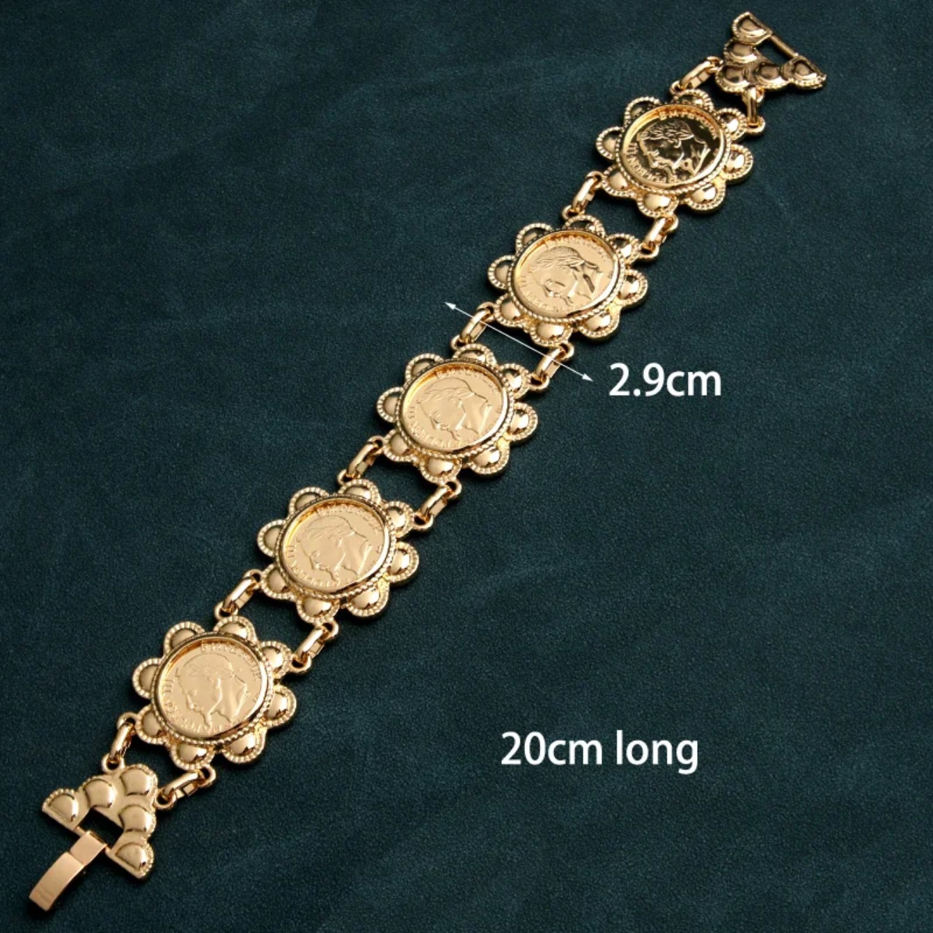 Arabic Cuff Bracelet 21k Copper Gold Plated Turkish Vintage Charm Bracelet for Women Wedding Party Jewelry Jewlry: REDDISH BROWN