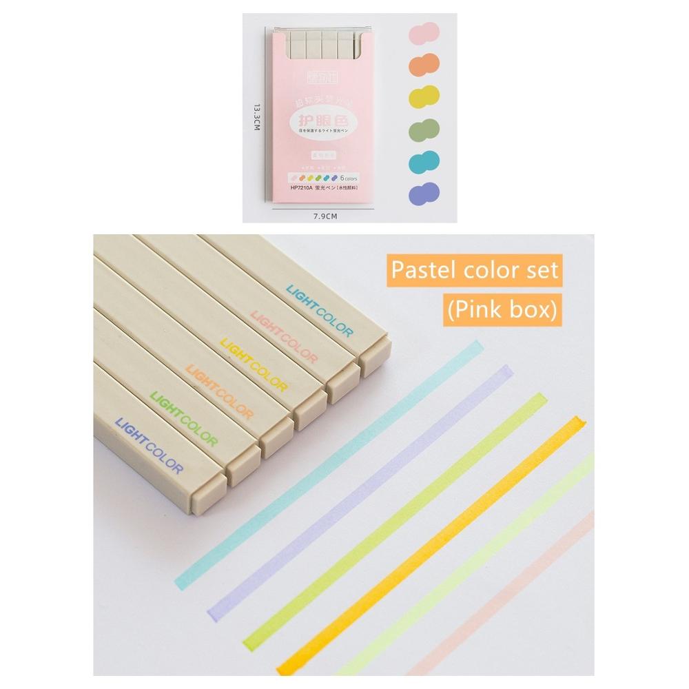 Ensemble de stylos marqueurs de couleur Super douce, à base d'encre, Morandi, couleurs Pastel, pointe de brosse pour dessin, peinture, Journal A6349, 6 pièces: Pastel color set
