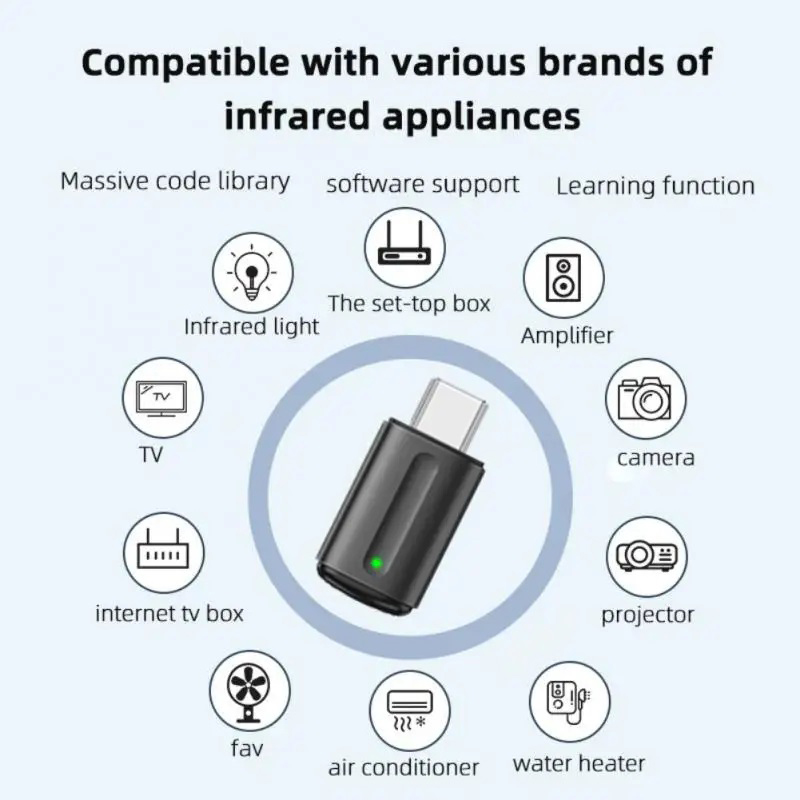 Xiaomi Smartphone IR Mini Adapter IR Blasters Type C USB Universal Smart Infrared App Control Adapter Suitable For Android iOS