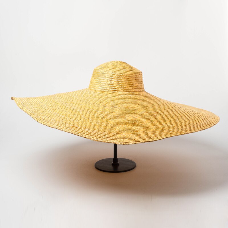 Summer Oversize Beach Hats For Women 25CM Brim Large Straw Hat Sun Protection Party Travel Hat