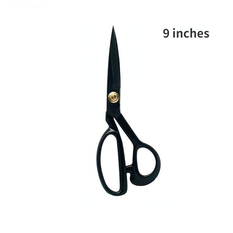 Tailor Scissors Manganese Steel Forging Handmade Scissors Sewing Cloth Cutting Clothing Scissors Household Large Scissors: 9 inch black blade