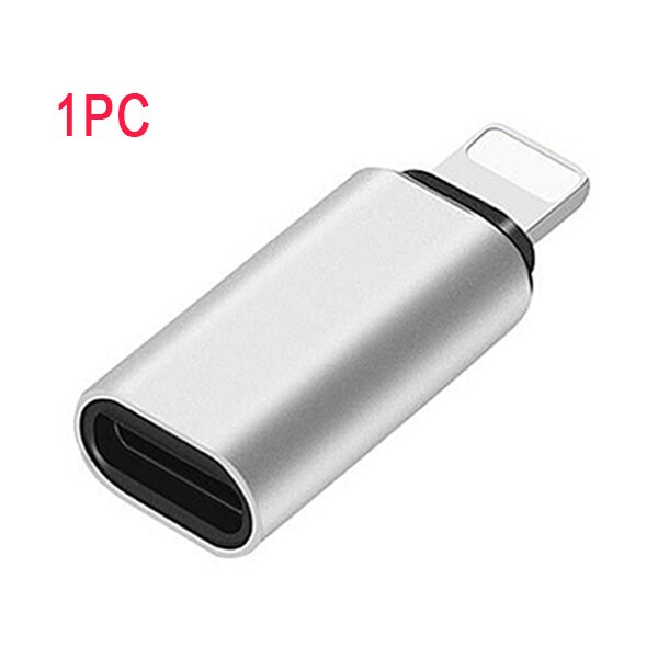 ! Accezz Mini Ios Usb Adapter Type-C Vrouwelijke Om Verlichting Mannelijke Voor Apple Adapter Voor Iphone X Xs Xr 8 7 Plus Sync Charger Converter: 1pc Silver