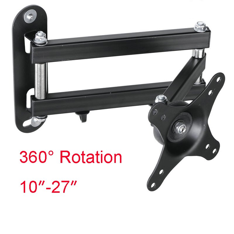 Full Rotating 10-27" LCD TV Wall Mount Retractable Monitor Holder Bracket VESA 75/100mm Max Loading 11kgs