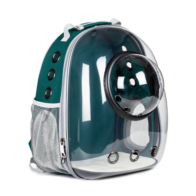 Top Astronaut Space Capsule Ademend Auto Bike Venster Bubble Kat Hond Reizen Draagtas Transparante Pet Carrier Rugzak: green