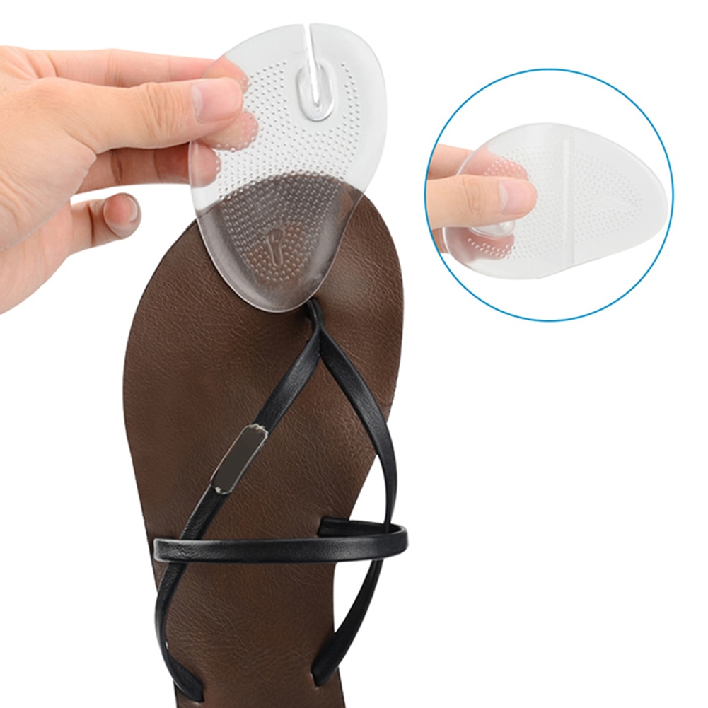 1 paar Onzichtbare Flip Flop Sandalen Voorvoet Siliconen Slip Hak Pads Teen Pads antislip Transparant Clear PU Gel massage Inserts