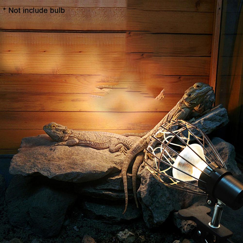 Protector calefactor para reptiles, Bombilla de calefacción, carcasa de lámpara, jaula, cubierta de lámpara de malla metálica