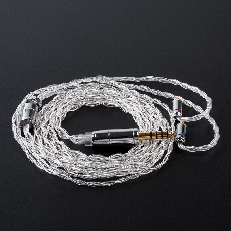 KBEAR limpid 4 Core 4N 99.99% Purity silver earphone cable 3.5/2.5/4.4mm MMCX/0.78mm 2Pin/QDC/TFZ For ZSX BLON BL-03: MMCX 4.4mm