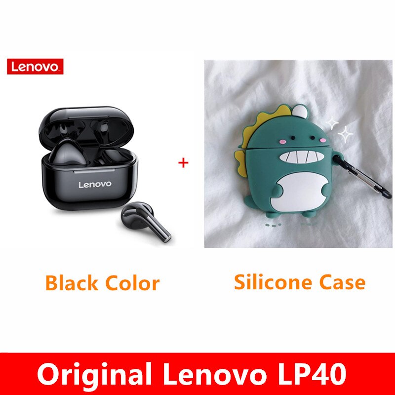 Original Lenovo LP40 TWS Wireless Earphone Bluetooth 5.0 Dual Stereo Noise Reduction Bass Touch Control Long Standby 300mAH: lp40black lvse