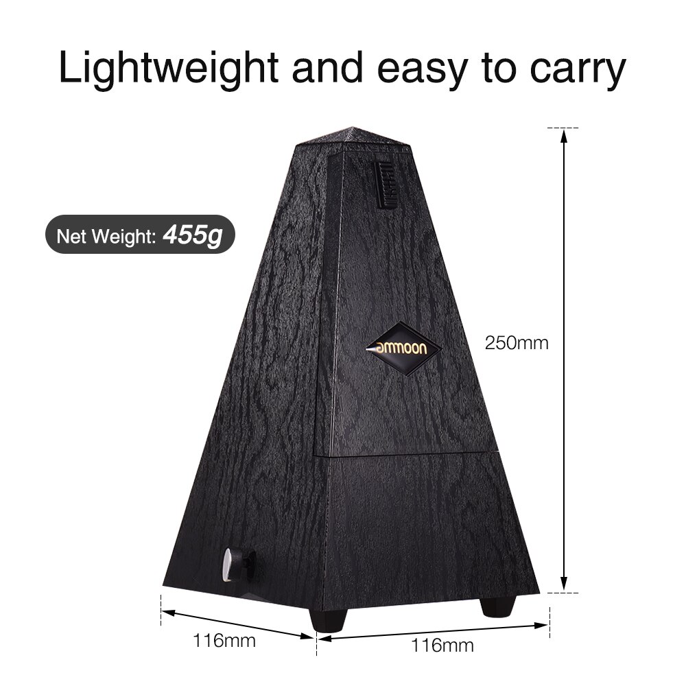 Universal Pyramid Mechanical Metronome ABS Material for Guitar Violin Piano Bass Musical Instrument Practice Tool for Beginners
