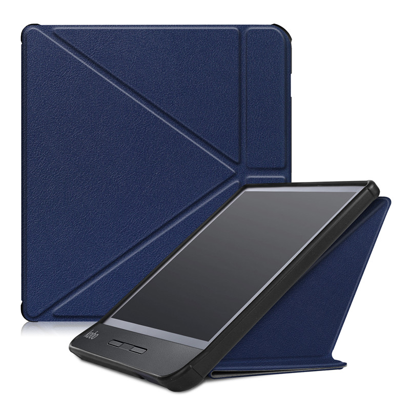 Case For Kobo Libra H2O Release 7Inch Kobo libra h20 Ereader protective funda Cover Smart stand Kobo Libra H2O Origami Case: dark blue