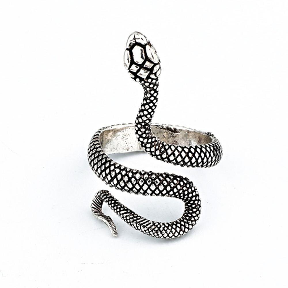 Anillo de serpiente estilo Retro Punk, joyería ajustable con personalidad a la , apertura estereoscópica, 1 unidad: 2